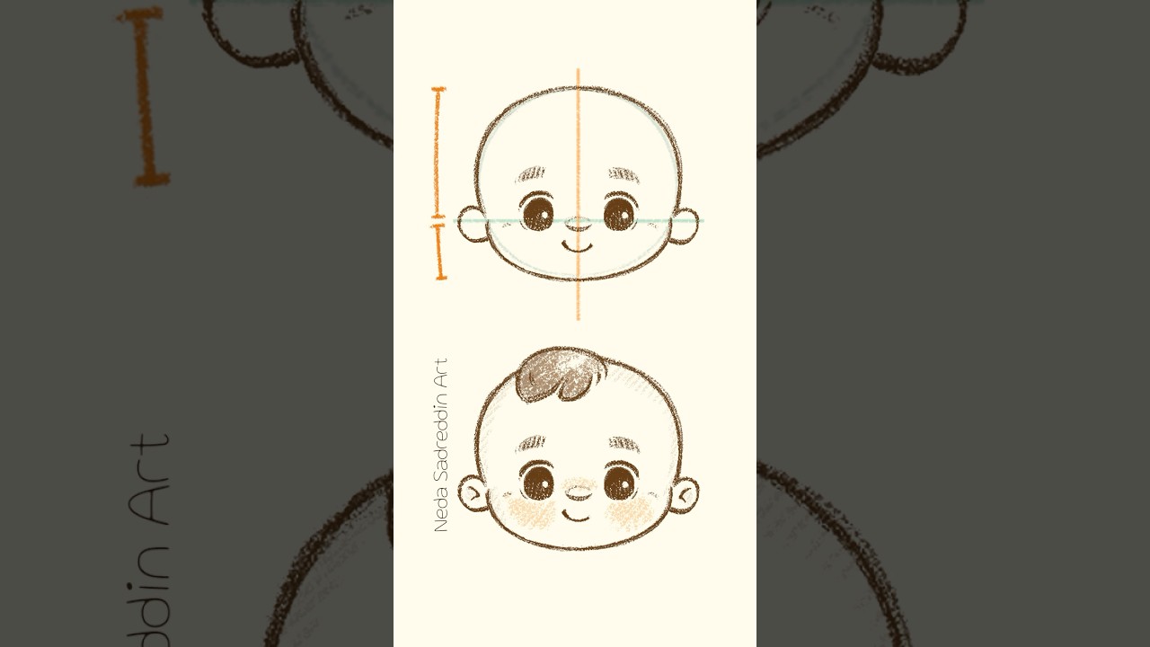 C&oacute;mo dibujar un beb&eacute; #dibujodebeb&eacute;bonito #c&oacute;modibujarunacarabonita #tutorialdedibujodecaras #arte...