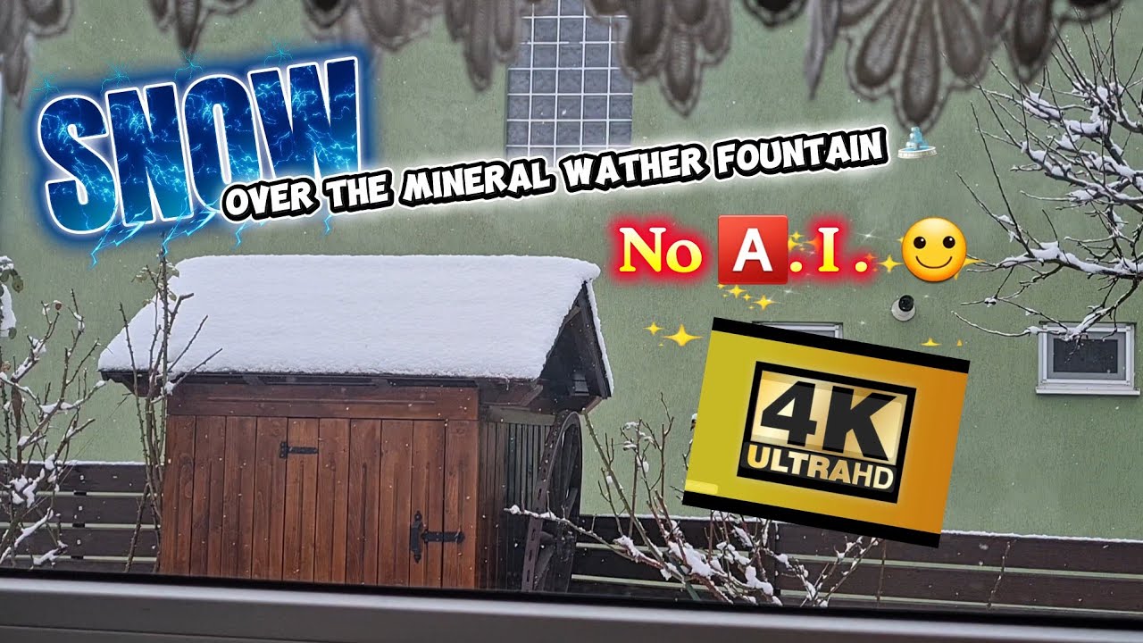2. SNOWfall at the MinERAL WATER Fountain.4K-The second Screen Wallpaper. NOT use A.I. in this video