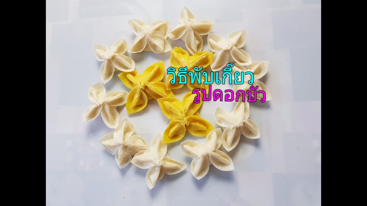 วิธีพับเกี๊ยว ห่อเกี๊ยวรูปดอกบัว ไส้ไข่นกกระทาทอดกรอบ