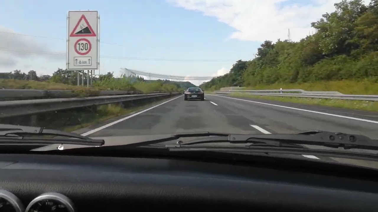 Autobahn Germany chasing a Mercedes gt