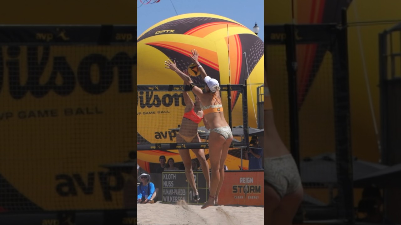 TARYN KLOTH WITH A HUGE BLOCK AT THE AVP HUNTINGTON BEACH