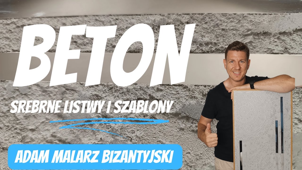 BETON, SREBRNE LISTWY i SZABLONY. Szkolenie jak wykonać dekorację z srebrnymi lustrzanymi listwami.