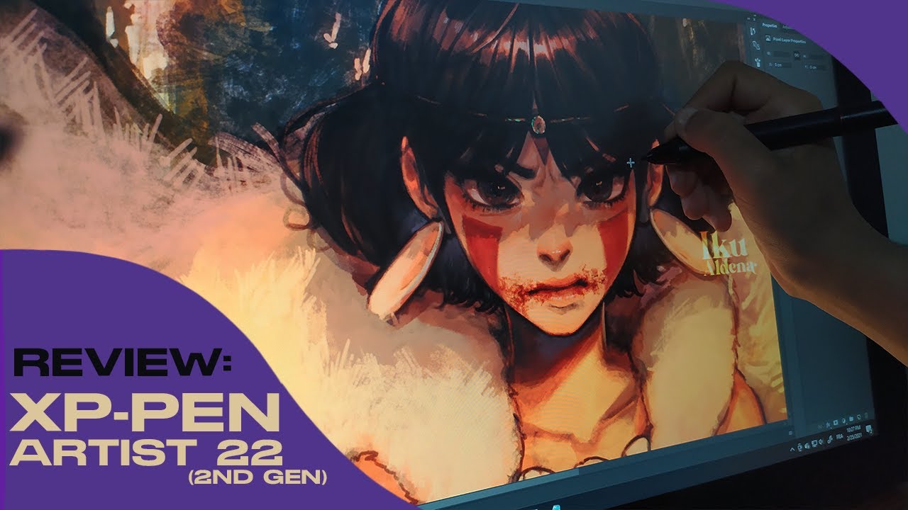 XP-Pen Artist 22 (2nd Gen) Pen Display [REVIEW] - Drawing Princess Mononoke