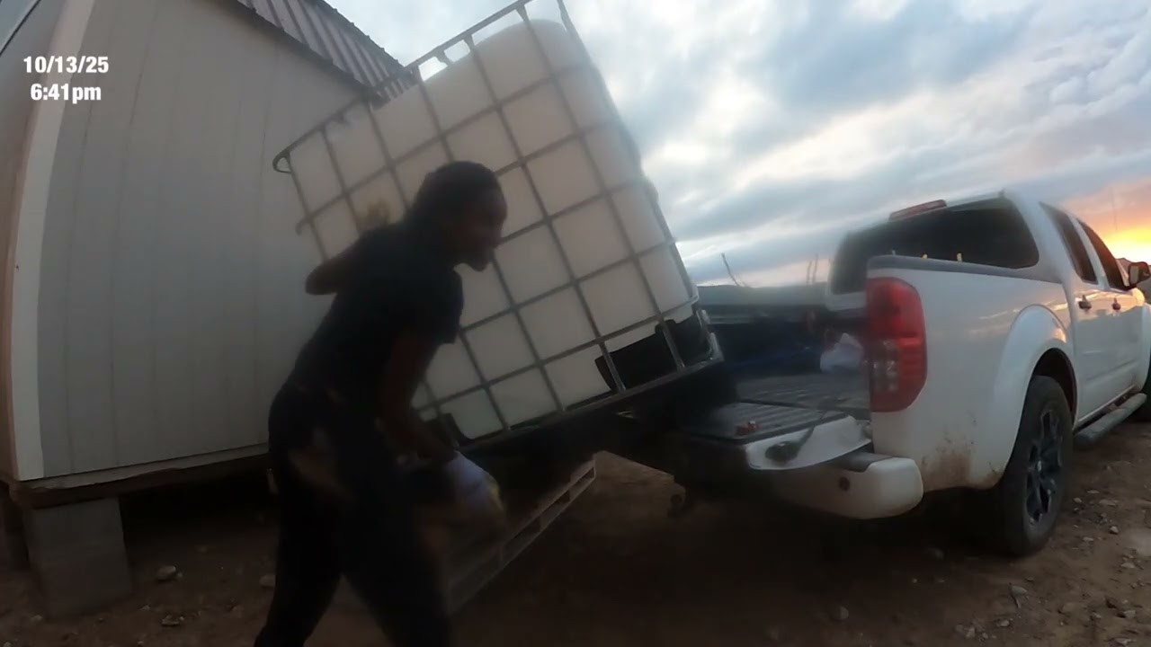 10/13/25 6:41pm Broke tailgate piece while moving pallet #offgridalone #westtexas #Sierrablanca 