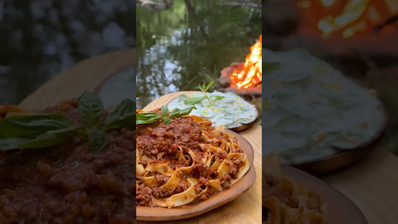 Taze Makarna, Bolonez Soslu /// Fresh Pasta With Bolognese Sauce #recipe #outdoorcooking #asmr