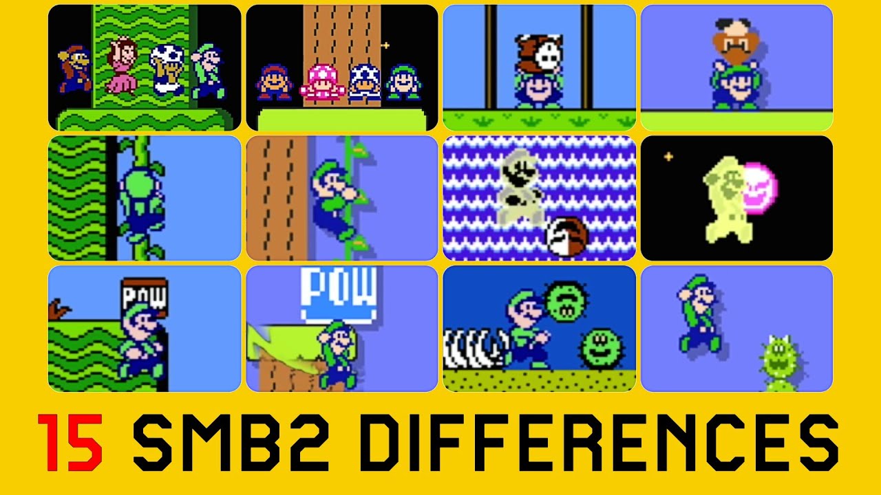 15 Differences Between Super Mario Bros. 2 and SMB2 Mushroom in Super Mario Maker 2