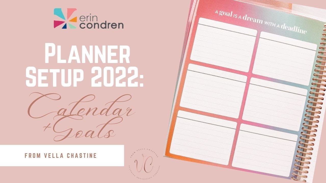 ERIN CONDREN Planner Setup 2022 | Calendar and Goals | Daily Duo + Compact Vertical #ecsquad