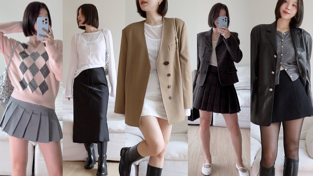(eng) AUTUMN HAUL👢꾸안꾸 가을 데일리 룩을 위한 20가지 패션 아이템 하울 & 스타일링♡ (가을자켓, 니트, 레더자켓, 슬랙스, 스커트・・・)ㅣdear.jerry