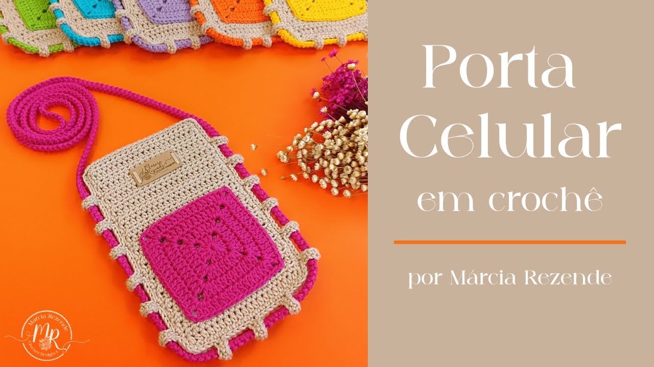 Porta Celular em Crochê por Márcia Rezende Crochê