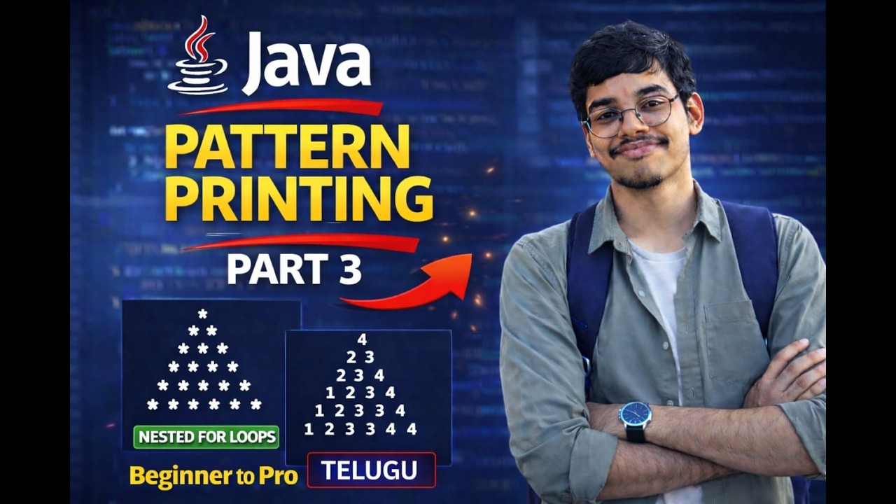 Pattern Printing in Java Telugu | Nested For Loop Complete Guide