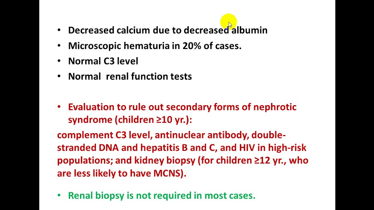 محاضرة علمية(المرحلة الخامس / طب الاطفال /Nephrotic syndrome)الجزء2