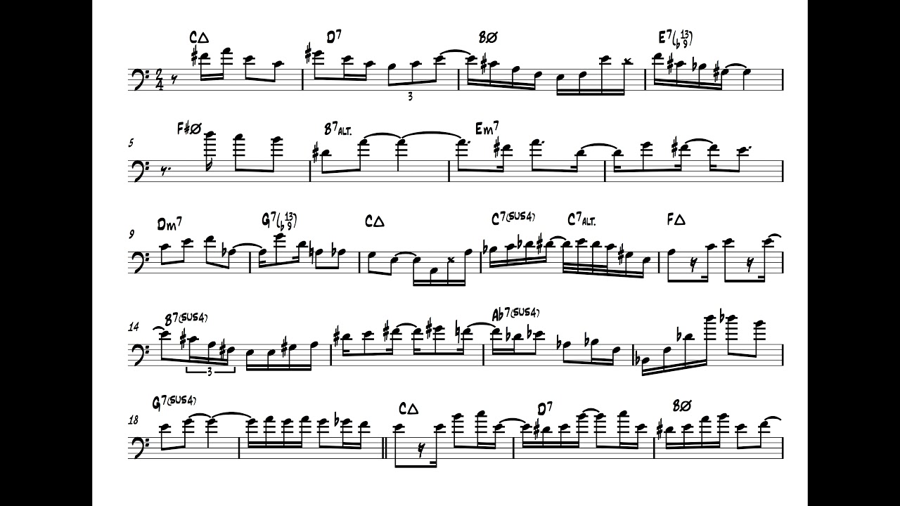A Gente Merece Ser Feliz - Rafael Rocha Trombone Solo Transcription