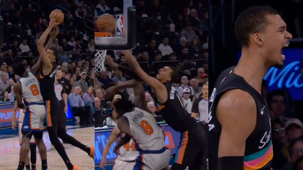 Victor Wembanyama POSTER DUNK on OG Anunoby and was hyped 😳