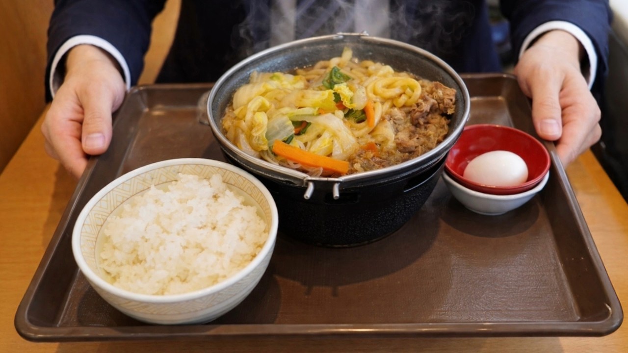 The Cheap Lunch of Japanese Salaryman | $6 Lunch at Sukiya | Sukiyaki