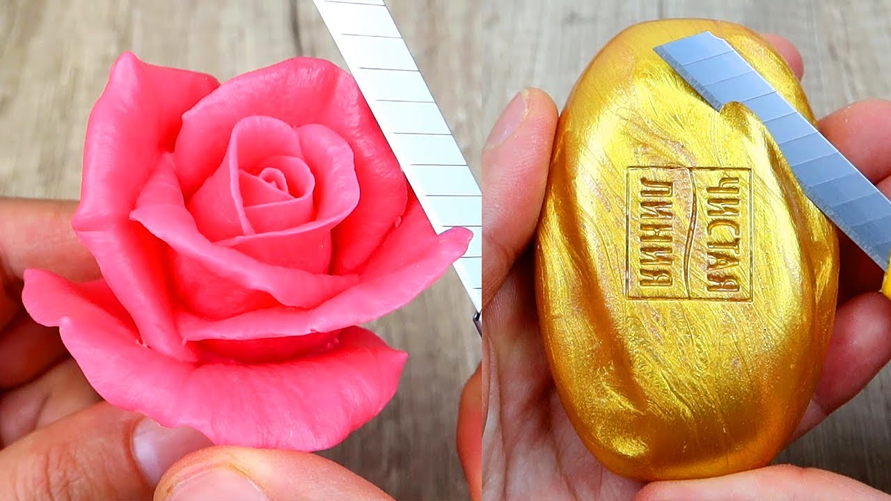 Relaxing Soap Cutting ASMR. Satisfying Soap and lipstick cutting. Corte de jabón - 702