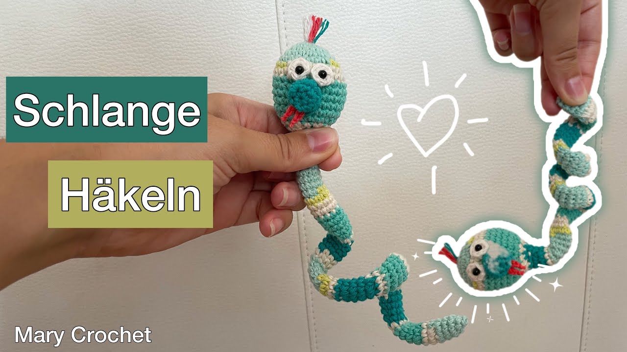 Schlange häkeln 🐍 Amigurumi | Häkelanleitung | Mary Crochet