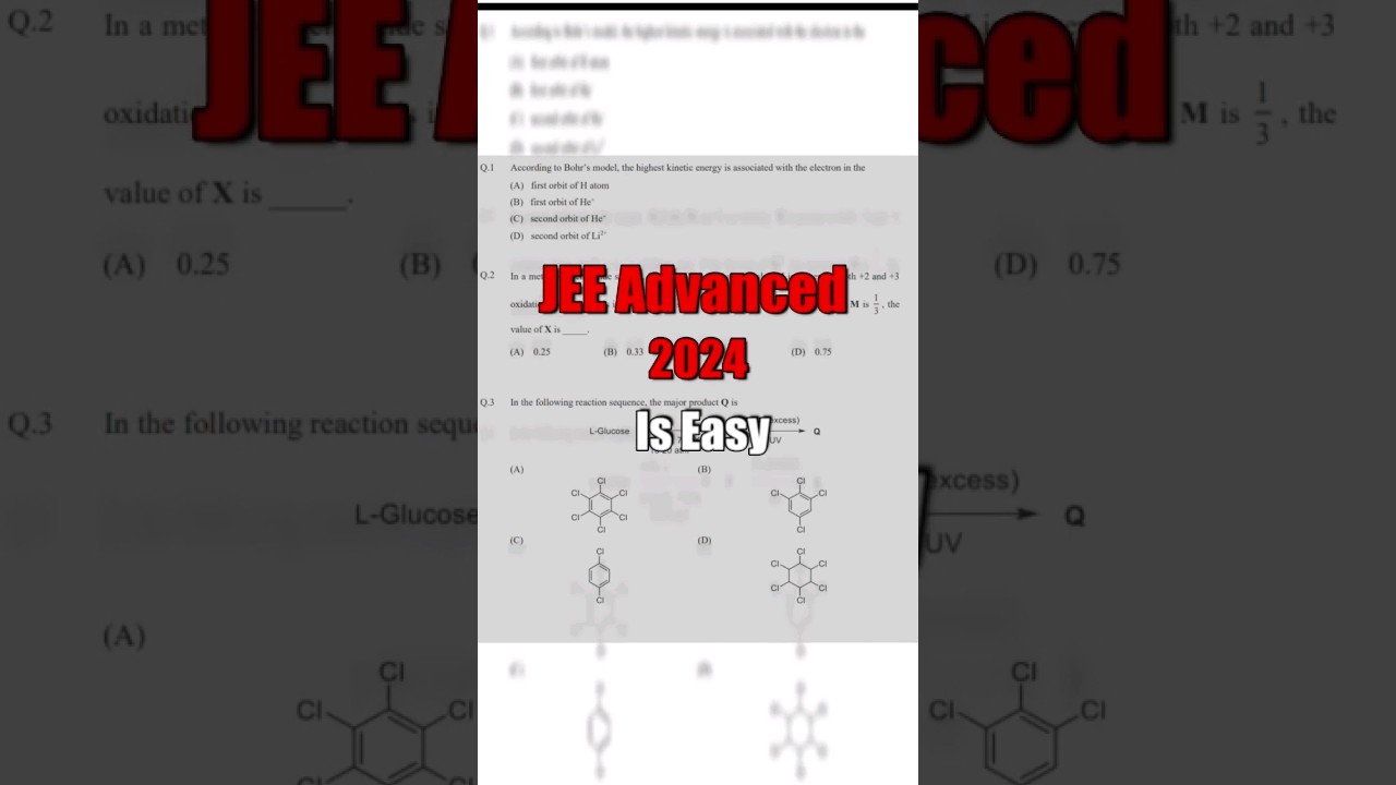 JEE Advanced 2024 is Easy ? | Physics ☠️☠️☠️ | IIT Madras #Jee  #jeeadvanced #2024 #shorts