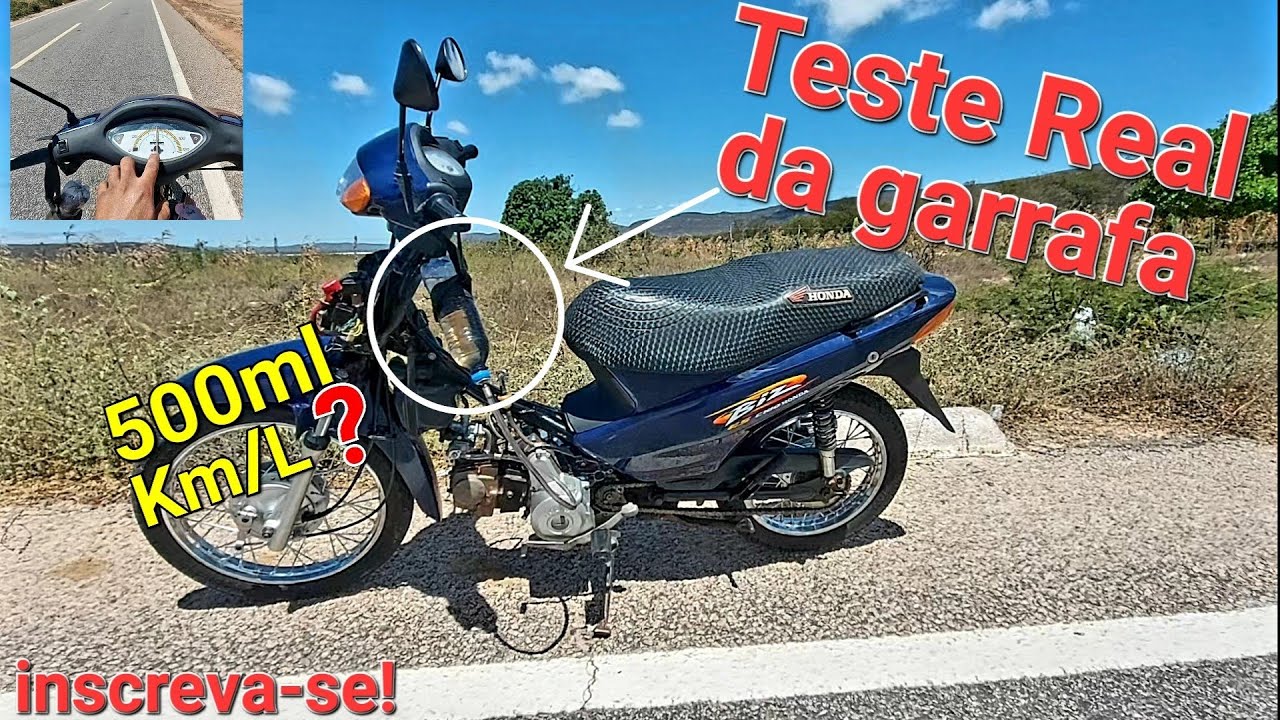Quantos km a Biz100 faz com 1 litro combustível Teste da garrafa essa vai te surpreender