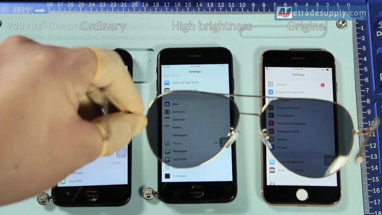 iPhone High Brightness LCD Screen Luminance and Polarization Test