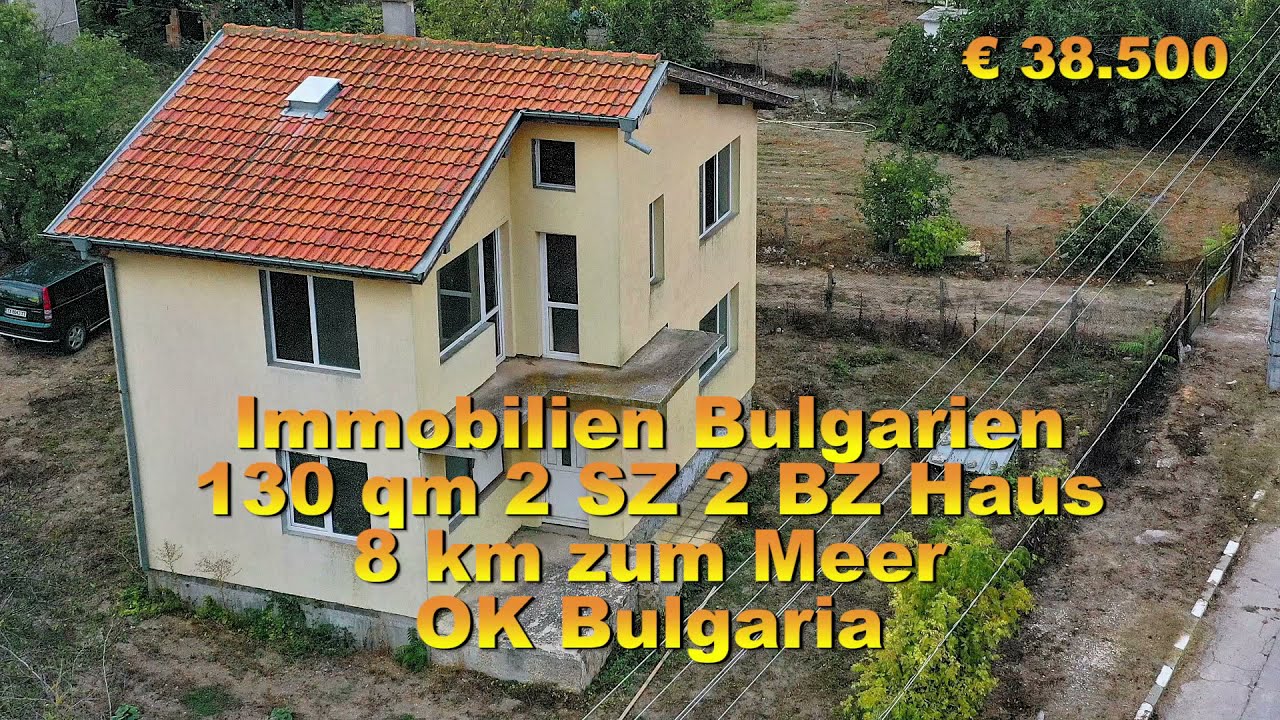 &euro; 38.500  130 qm 2 SZ 2 BZ isoliertes Haus 8 km zum Meer | OK Bulgaria