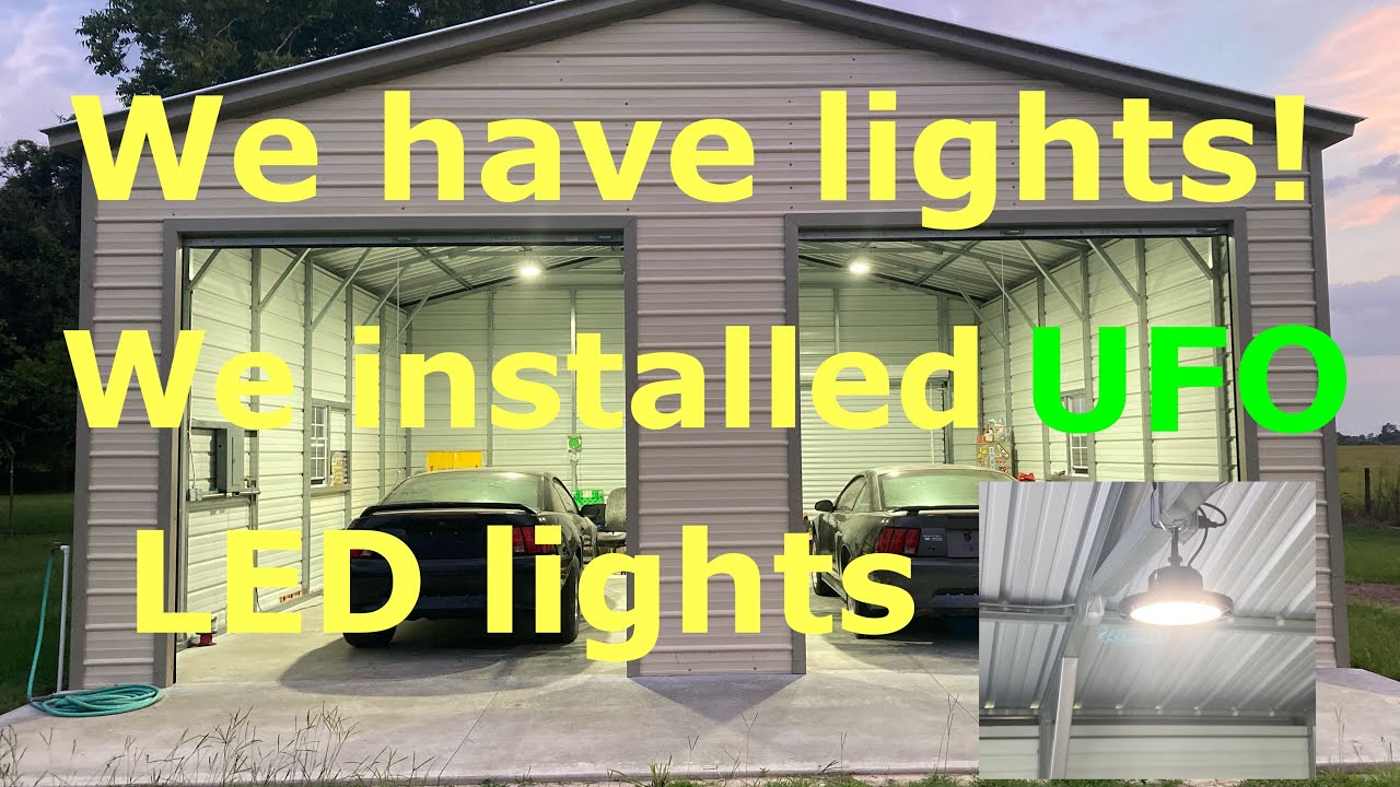 UFO High bay lights from Amazon are installed in our new shop! What a difference!!
