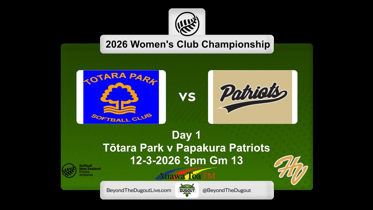 Softball NZ | 2026 Women's Club Champs | Totara Park v Papakura Patriots | Day 1 | 13-3-2026 3pm