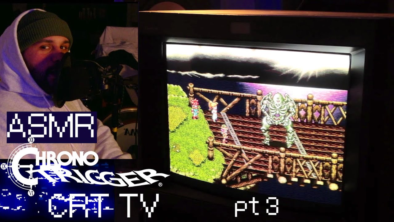 ASMR Chrono Trigger on Retro CRT TV 🕰️ pt 3 (whispers, button tapping)