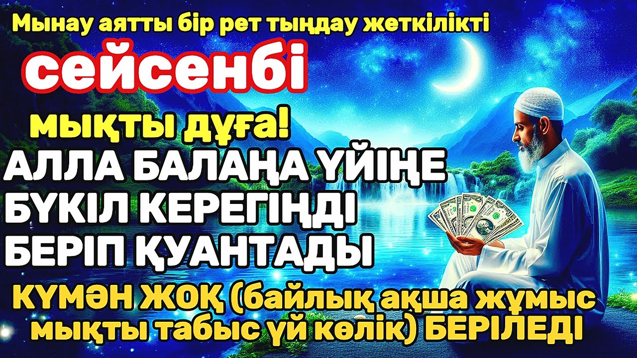 сейсенбі  КҮНІ ЕҢ ҚҰДІРЕТТІ ДҰҒА! Алла бүкіл тілеуіңді және балаңа керектің бәрін беріп қояды