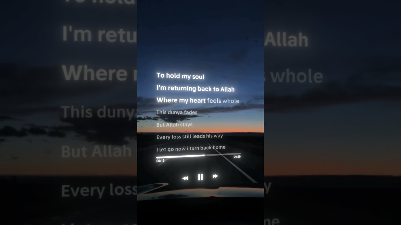 this duniya is not my home.. I am returning to allah..