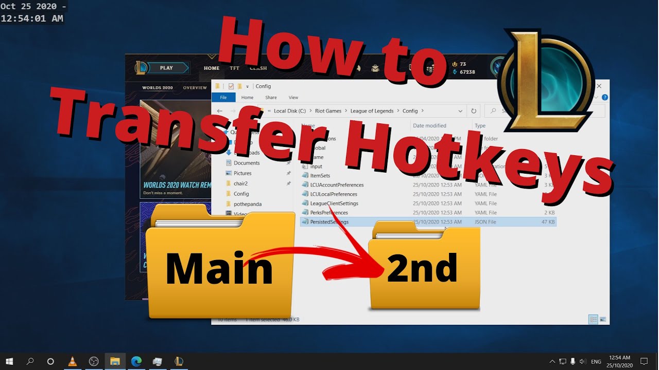 How to transfer League Hotkeys from 1 account to another