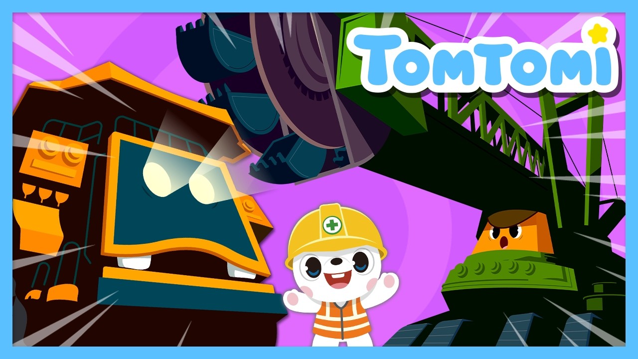 Lernen wir riesige Baumaschinen kennen! 🚧 | Fahrzeuge-Lied | Kinderlied | TOMTOMI auf Deutsch