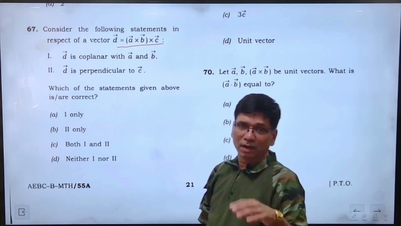 Maths PYQ Maths Pt 2 NDA & NA I 2025 Written Exam