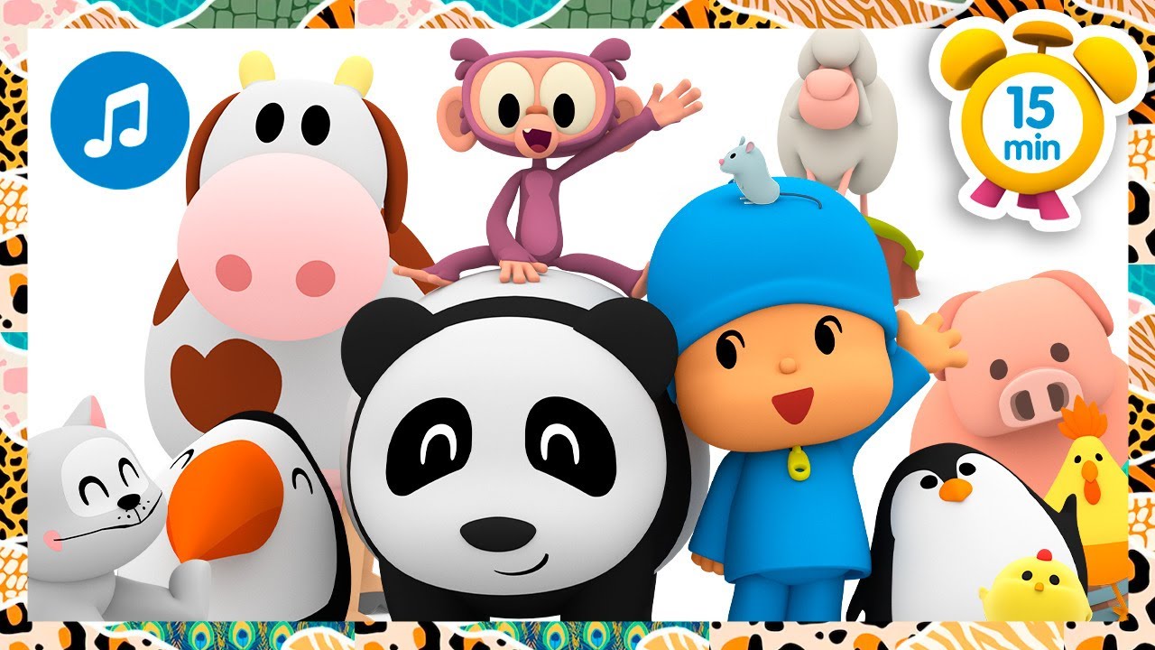 🐒 Animales, todos juntos + Otras Canciones infantiles [15 min] Caricaturas, Dibujos Animados Pocoyó