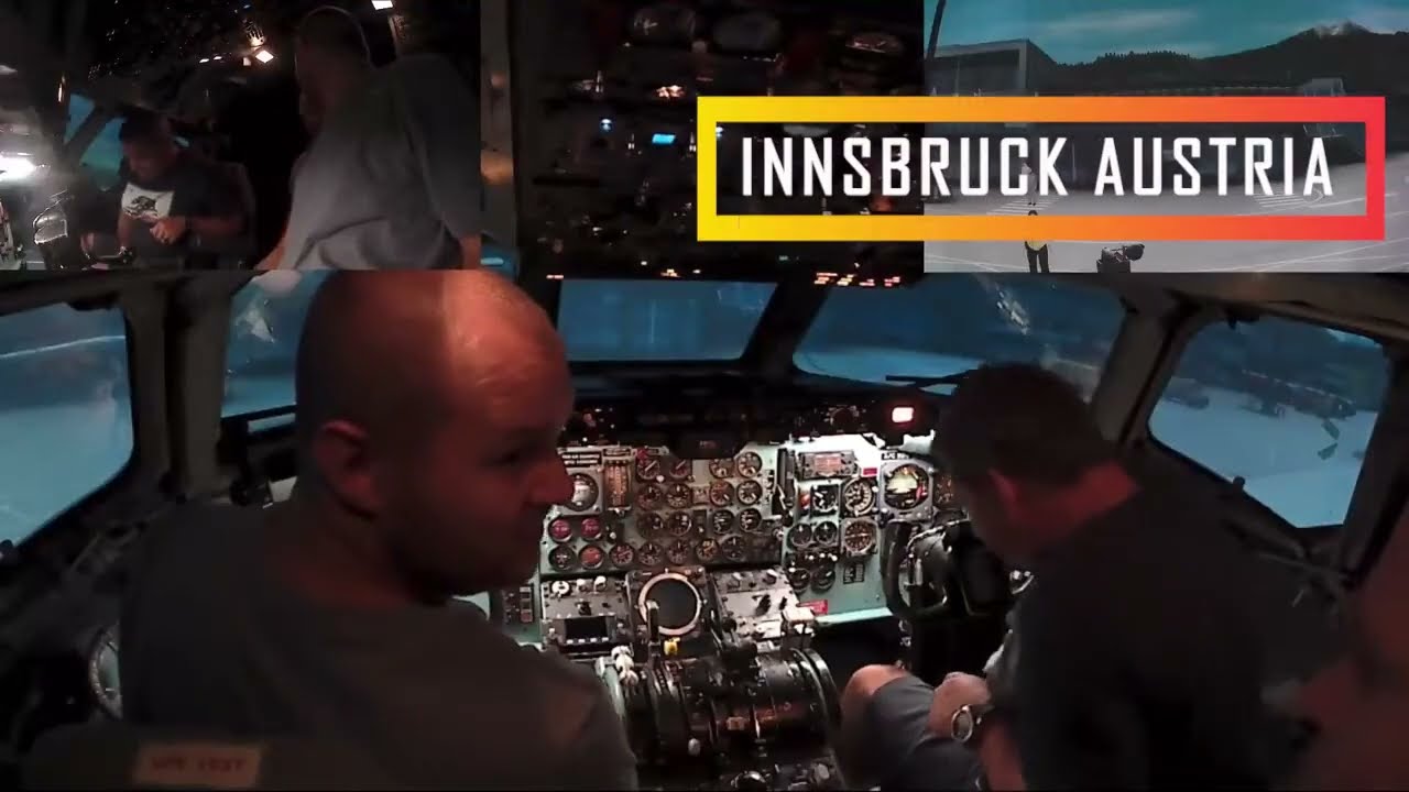 Northwest Airlines DC9 Cockpit - Innsbruck Austria Alps Flight