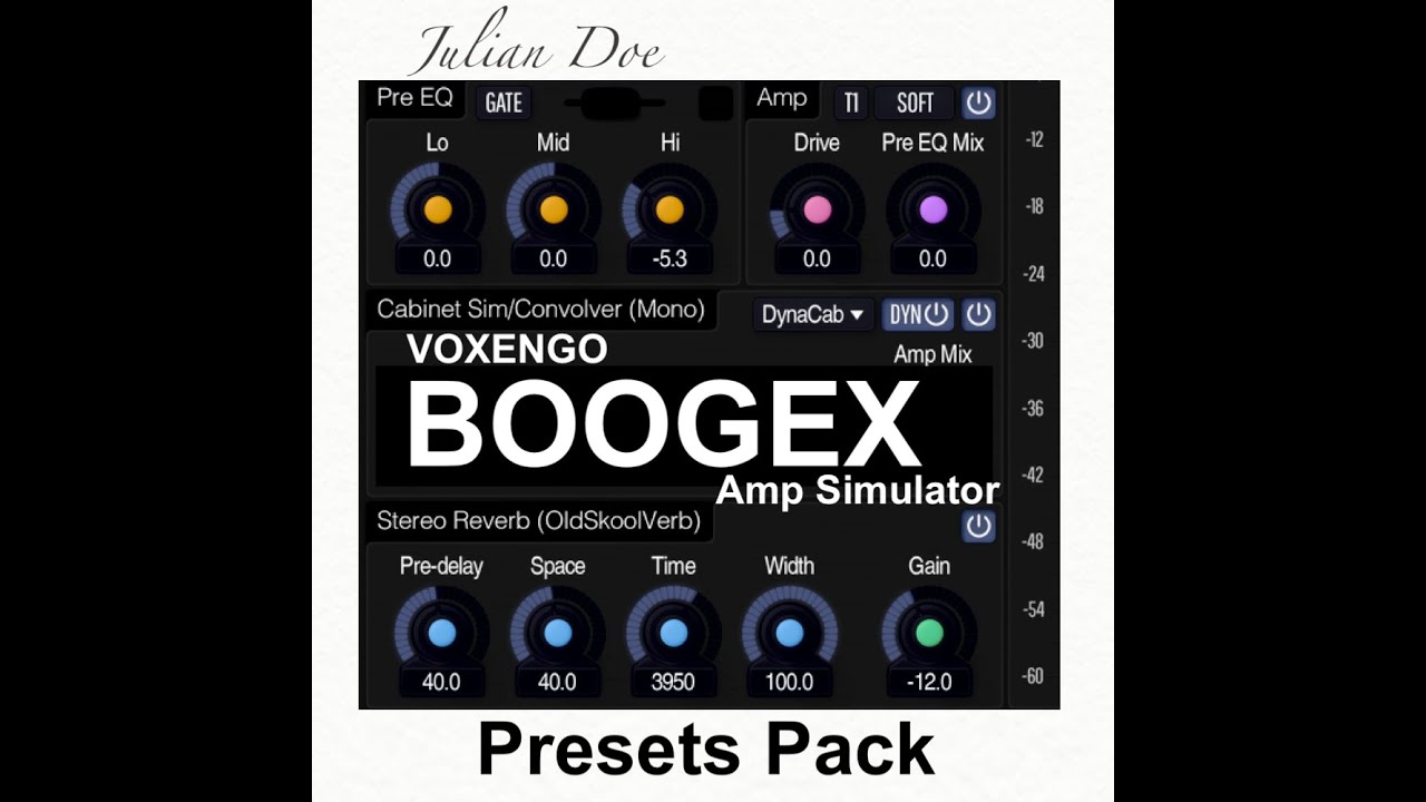 Boogex by Voxengo | Presets Pack | FREE Amp Simulator (Freebie)