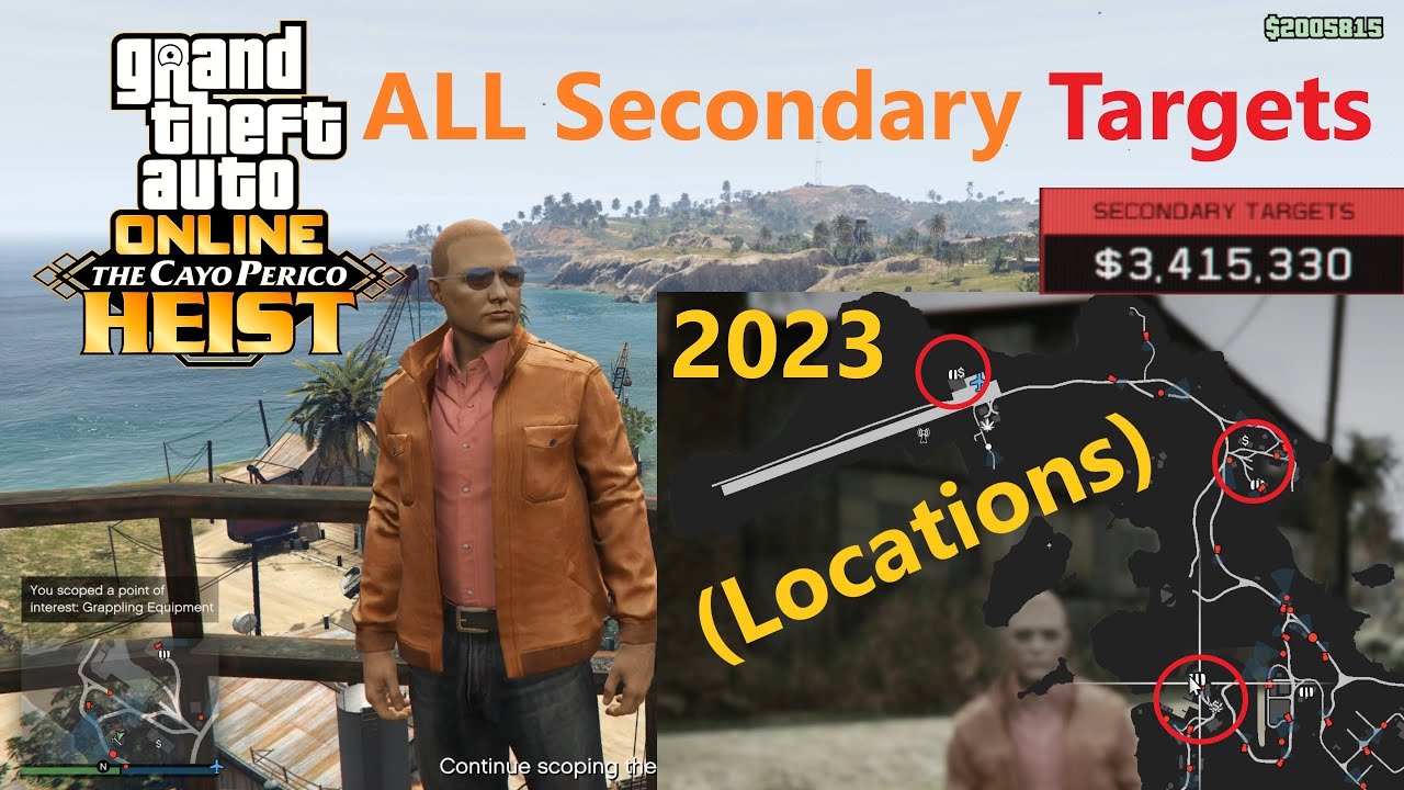 100% Find (ALL) Secondary Target Locations | Cayo Perico Heist Scope Out Guide | GTA 5 Online: 2023