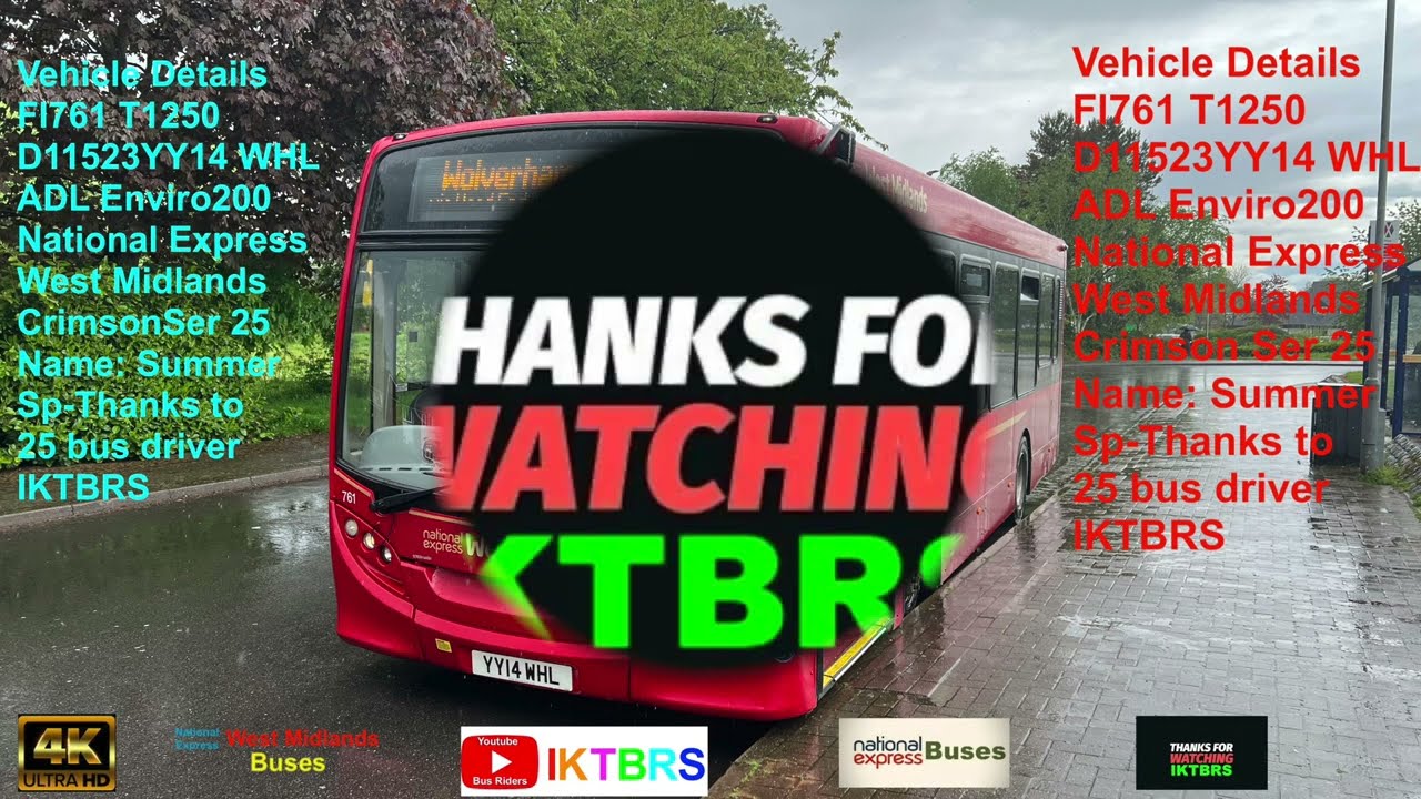 Bus Route 25 Wolverhampton  To  Pendeford    4K