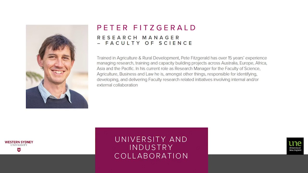 Peter Fitzgerald - UNE Representative - Armidale Pilot Facility Launch
