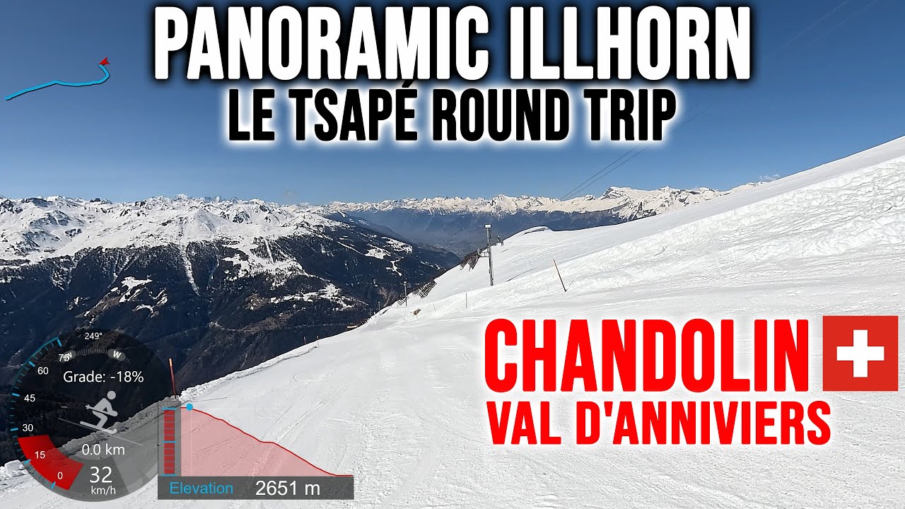 [4K] Skiing Chandolin, Panoramic Illhorn - Round Trip, Val d'Anniviers Switzerland, GoPro HERO13