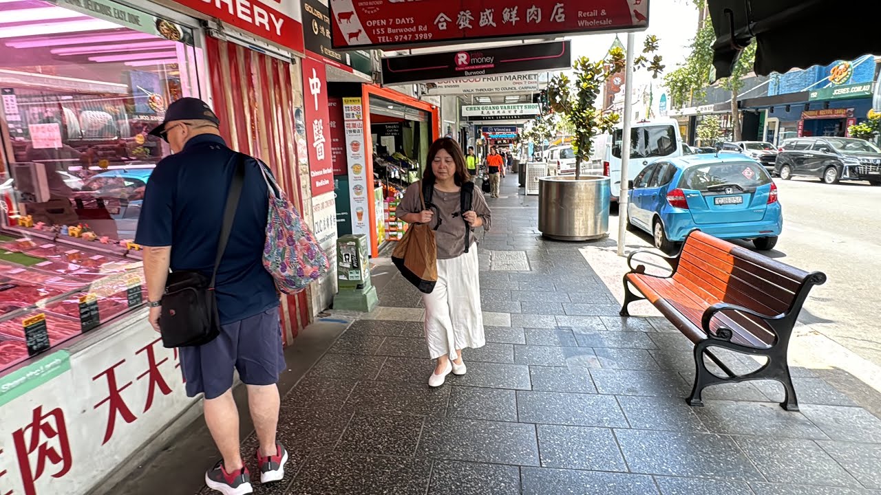 Burwood ~ Walking Burwood CBD | Burwood Chinatown - AC/DC Mural And Home - Sydney | Australia.