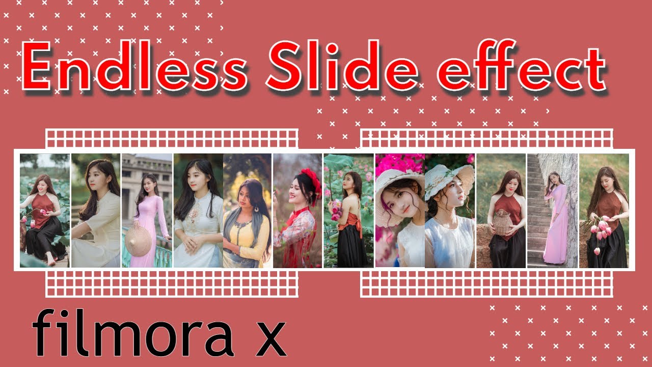 Endless sliding images effect  | easy photo slideshow  tutorial in filmora x