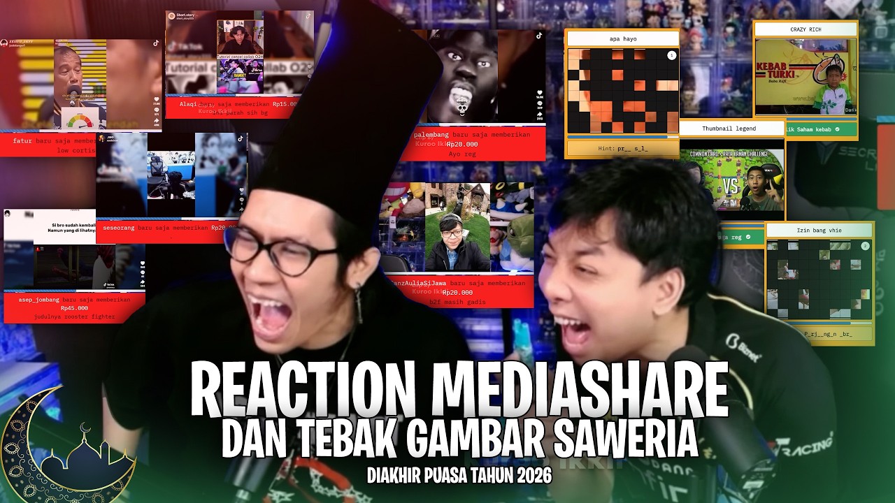 Bang Upi Reaction Mediashare dan tebak gambar Saweria Terakhir di Bulan Puasa Bareng Dera