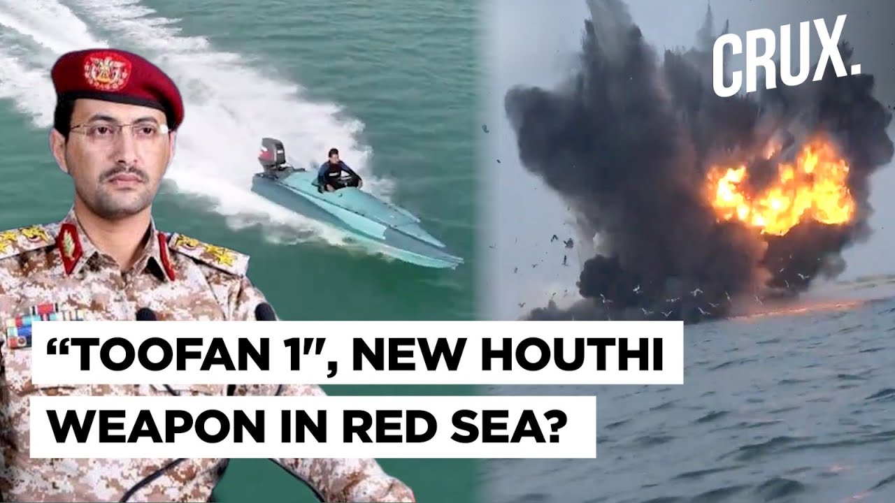 Houthis Show Off New Sea Drone &lsquo;Toofan 1&rsquo;, Blasts Near Ship As US Carrier Eisenhower Leaves Red Sea