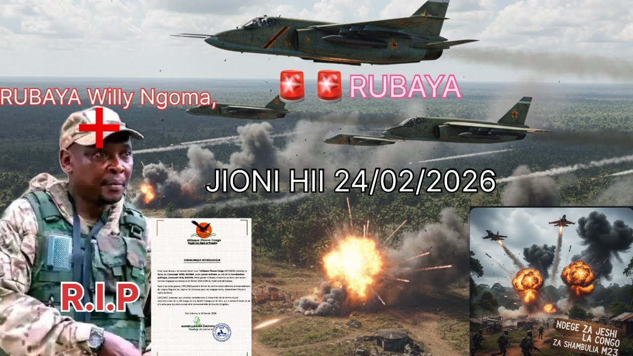 NDEGE ZA JESHI LA FARDC ZIMESHAMBULIA M23 NA KUMUHUA WILLY NGOMA MSEMANI WA VIKOSI VYA L'AFC/ RUBAYA