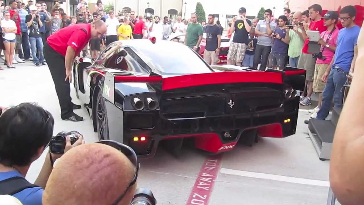 Ferrari FXX - Start up, revving, VERY LOUD!!