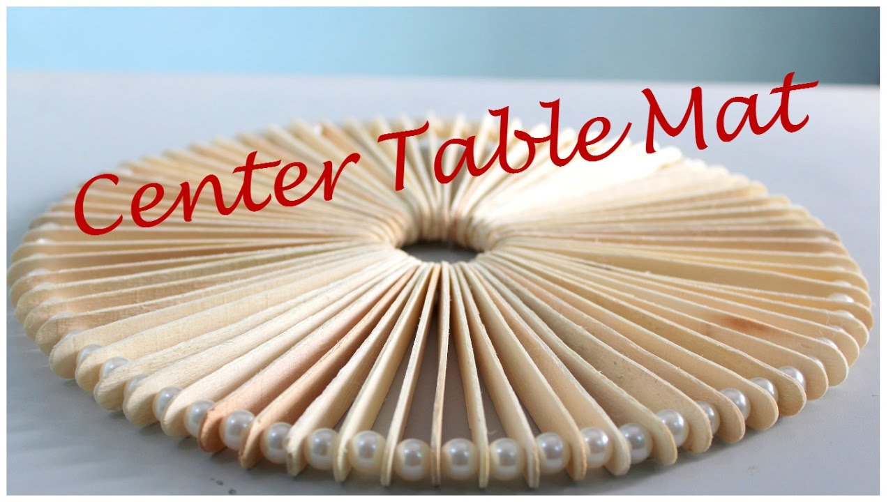 How to make a center table mat from Ice cream sticks/ Popsticks I DIY Table mat I Creative Diaries