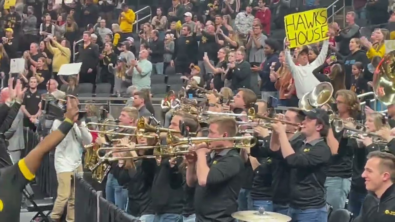The University of Iowa Pep Band plays the Iowa Victory Polka (aka Beer Song) and On Iowa (short).