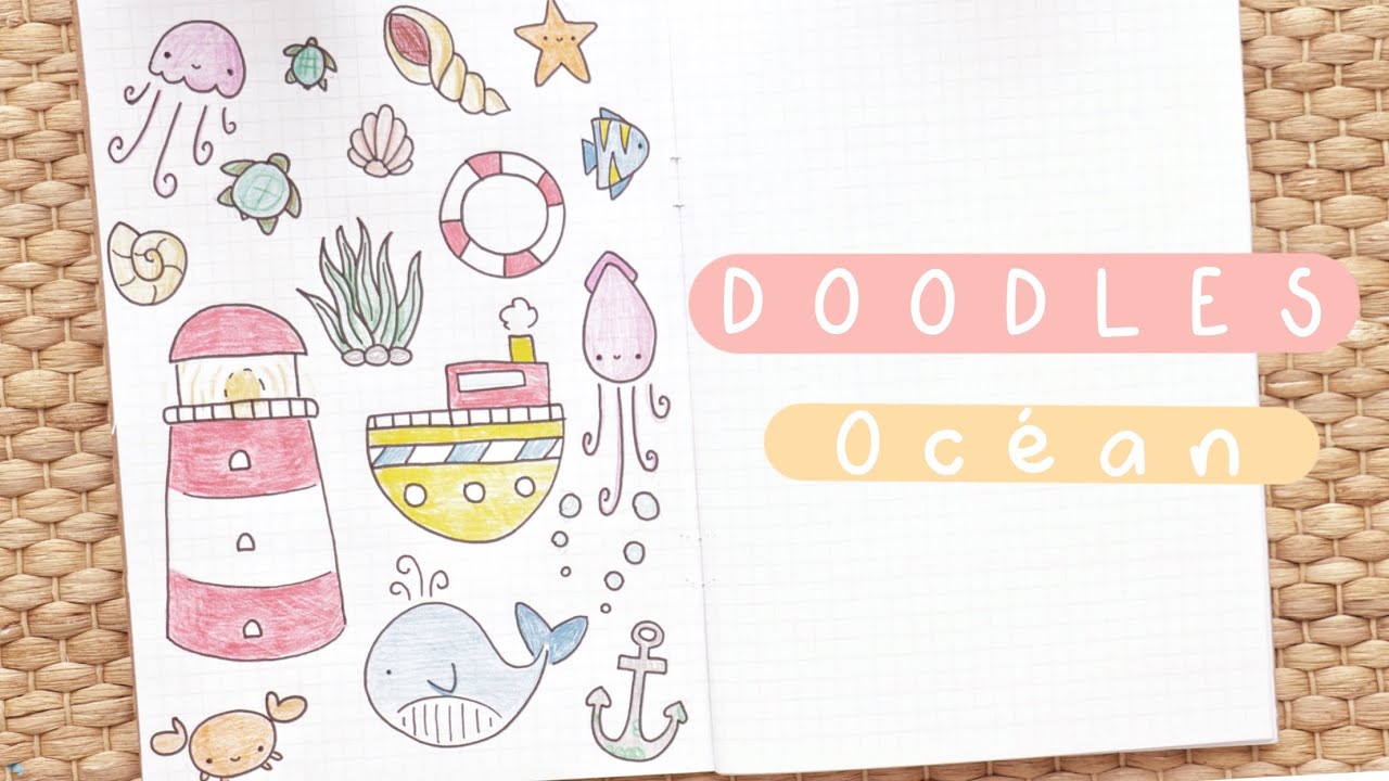 🐳 DOODLE WITH ME : ocean (tutor dessin facile)