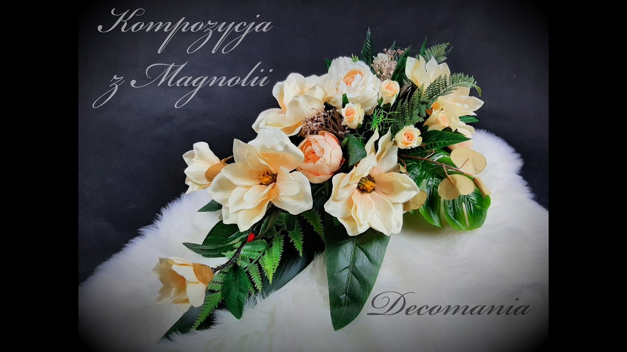 Kompozycja wiosenna na cmentarz z Magnolią/ DIY/ jak zrobić