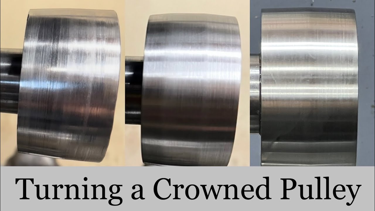 Part 5 : On the lathe to turn a crowned drive pulley on a Brown and Sharpe no 2 surface grinder